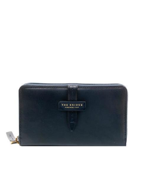 THE BRIDGE FLORENTIN Portafoglio in pelle BLU NAVY GOLD                  - Portafogli Donna