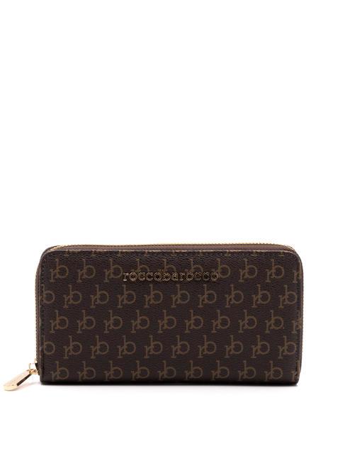 ROCCOBAROCCO MONOGRAM Portafoglio zip around brown - Portafogli Donna