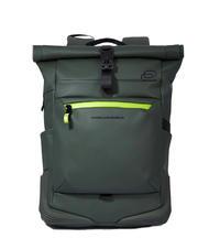 PIQUADRO CORNER SPECIALE GOMMATO Zaino roll-top porta pc 15.6" VERDE - Zaini da lavoro porta PC - 1