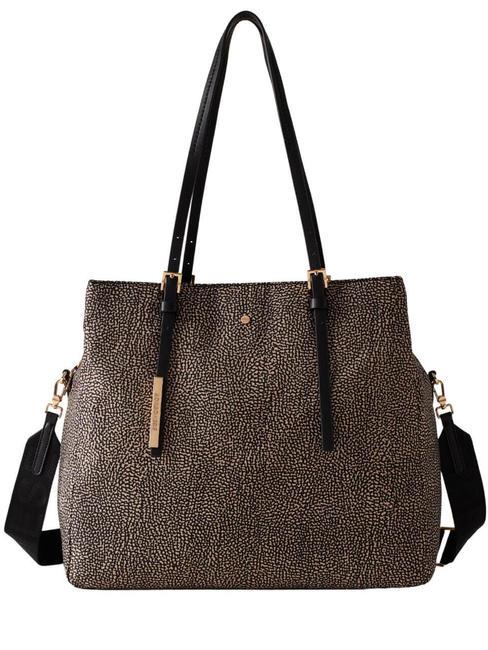 BORBONESE L'ECOLE NYLON  Borsa a spalla, con tracolla OP/NATURALE/NERO - Borse Donna