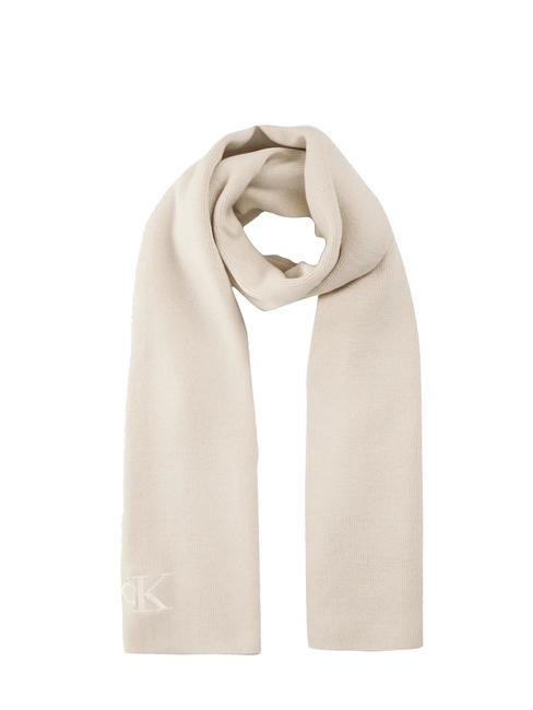 CALVIN KLEIN CK JEANS MONOGRAM EMBRO Sciarpa in poliestere riciclato birch - Sciarpe