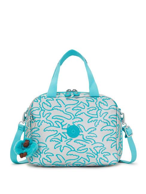 Kipling Miyo - Borsa Pranzo Isolata 8L - Tracolla Regolabile, Tasca Trolley, Nylon Resistente, Portachiavi Scimmia