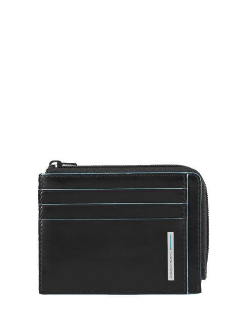 PIQUADRO BLUE SQUARE  Portacard in pelle, con zip nero - Portafogli Donna