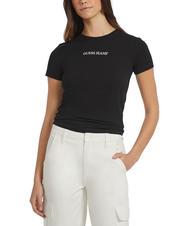 GUESS JEANS SLIM LOGO T-shirt stretch slim fit jetbla - T-shirt e Top Donna - 1