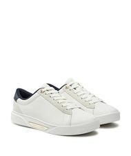 TOMMY HILFIGER CHIC COURT Sneakers in pelle ecru - Scarpe Donna - 1