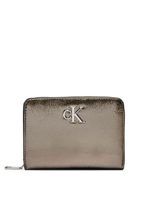 CALVIN KLEIN CK JEANS MINIMAL MONOGRAM  Portafoglio medio gunmetal - Portafogli Donna