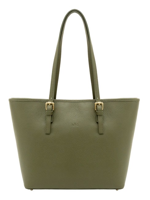 LESAC CHIARA Borsa shopper in pelle dollaro oliva - Borse Donna