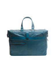 PIQUADRO CAMPIONARIO - SIGNO Borsone in tessuto fiammato e pelle avio - Borsoni - 1