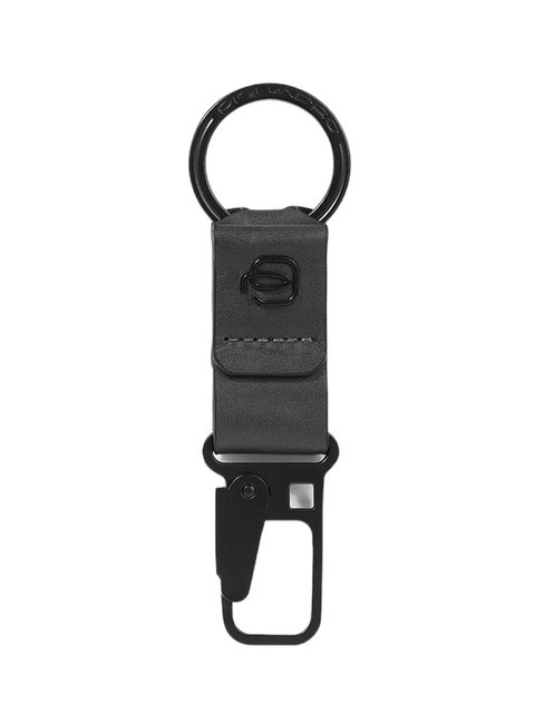 PIQUADRO DAVID Portachiavi con charm in pelle Nero - Portachiavi