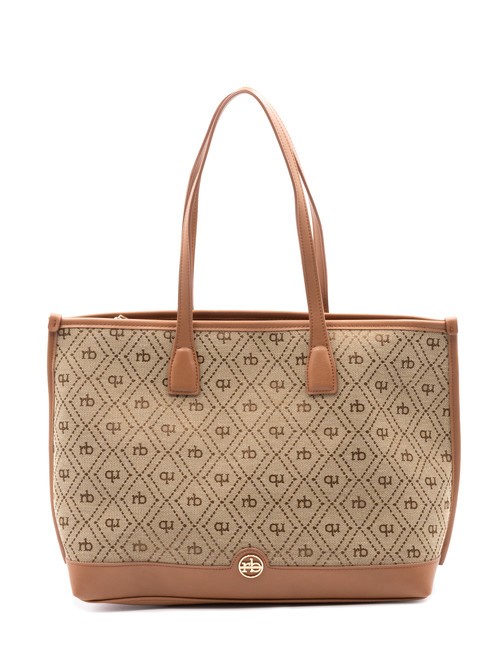 ROCCOBAROCCO FRIDA Borsa shopping in tessuto jacquard naturale - Borse Donna