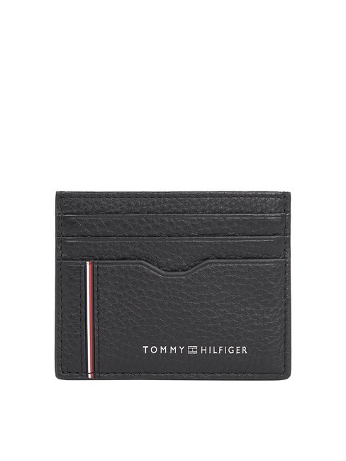TOMMY HILFIGER TH CORP Portacard piatto in pelle black - Portafogli Uomo