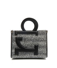 ROCCOBAROCCO ICONIC WOOL Borsa tote con tracolla black/white - Borse Donna - 1