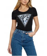 GUESS SS CN TRIANGLE FLOWER T-Shirt in cotone - T-shirt e Top Donna