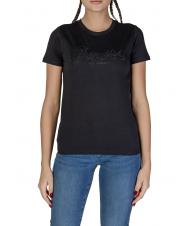 GUESS SS SCRIPT LACE LOGO EASY  T-Shirt in cotone - T-shirt e Top Donna