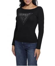 GUESS LS TRIANGLE  Maglia con logo - Maglie Donna