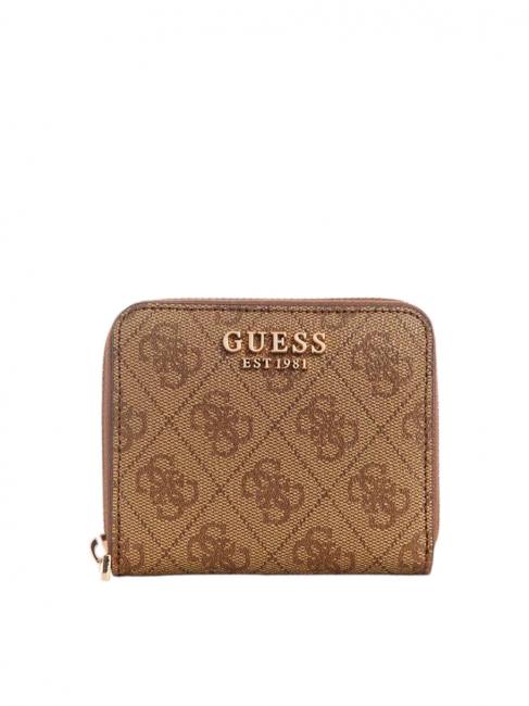 PORTAFOGLIO DONNA GUESS laurel portafoglio ziparound piccolo LATTE LOGO ND  scel