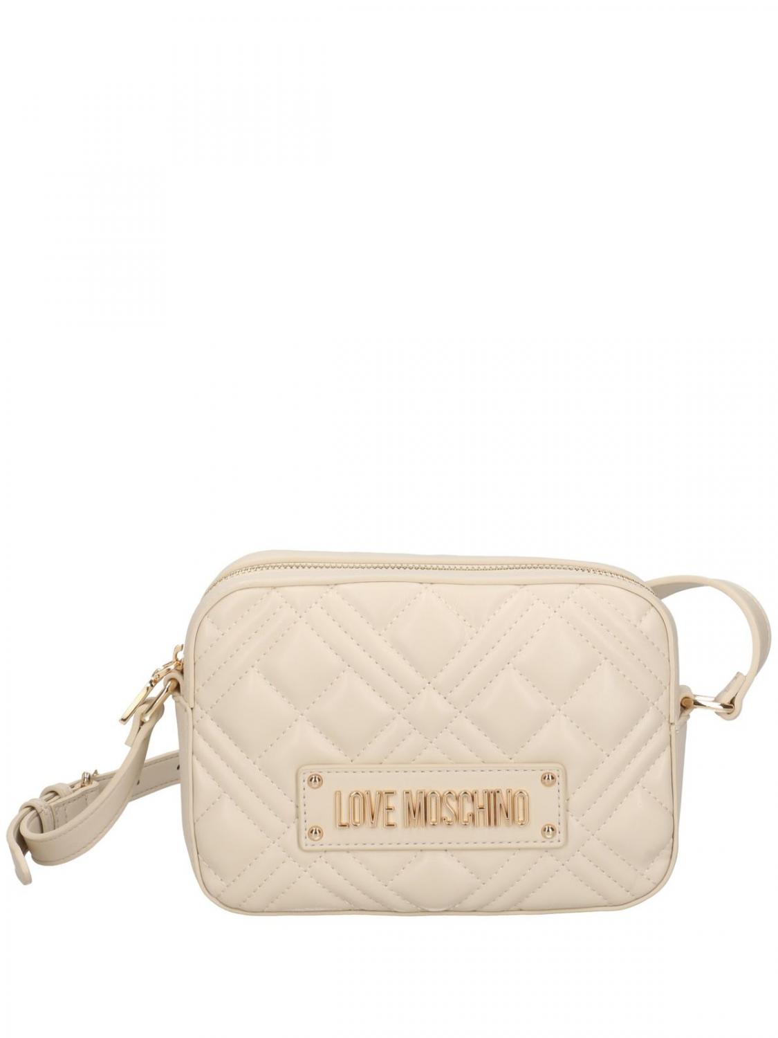 Borsetta Tracolla Borsa Moschino Bianca Love Moschino Quilted