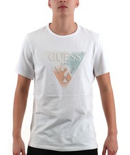 GUESS SS CN TRIANGLE T-shirt a maniche corte purwhite - T-shirt Uomo - 1