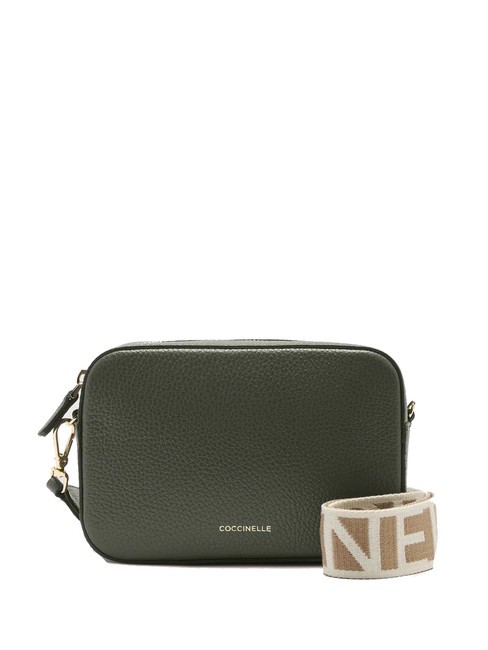 COCCINELLE TEBE Borsa a tracolla in pelle martellata alga - Borse Donna