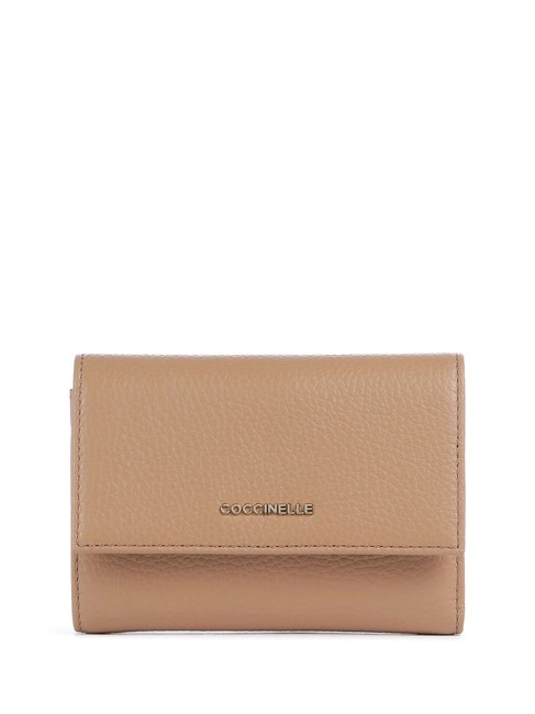 COCCINELLE METALLIC SOFT Portafoglio bifold pelle martellata skin - Portafogli Donna