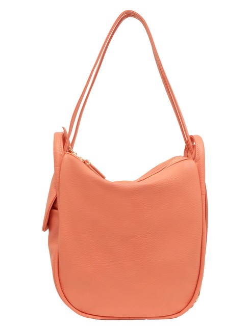 LESAC TRIO  Zaino sacca in pelle martellata salmone - Borse Donna