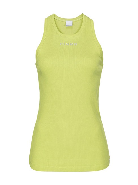 PINKO DISTINTO Canottiera a costine verde palma - T-shirt e Top Donna