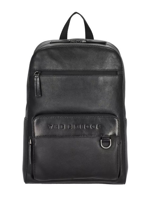 THE BRIDGE DAMIANO Zaino in pelle porta pc 14" nero/rutenio scuro opaco - Zaini da lavoro porta PC