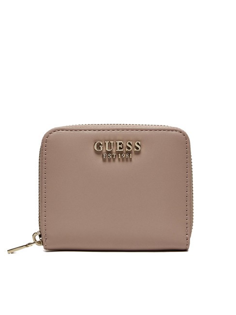 GUESS LAUREL  Mini Portafoglio zip around dark taupe - Portafogli Donna