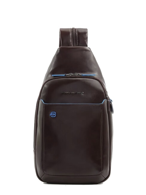 PIQUADRO BLUE SQUARE Zaino monospalla in pelle MOGANO - Tracolle Uomo