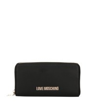 LOVE MOSCHINO LETTERING Portafoglio zip around Nero - Portafogli Donna - 1