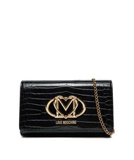LOVE MOSCHINO CROCO Pochette a tracolla croco nero - Borse Donna - 1