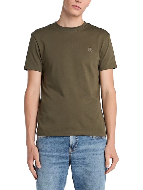TIMBERLAND SS DUNRIVER CREW T-shirt in cotone leaf green-cassel earth - T-shirt Uomo