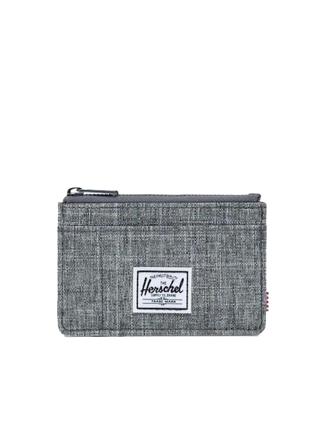 HERSCHEL OSCAR Portacarte piatto con zip RAVEN CROSSHATCH - Portafogli Uomo
