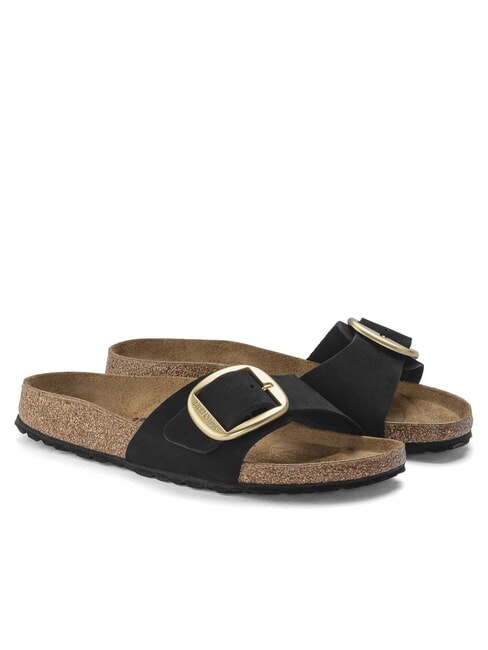 BIRKENSTOCK MADRID BIG BUCKLE Ciabattina in pelle nubuck black - Scarpe Donna