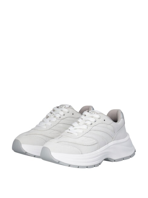 LIUJO EVA 03 Sneakers in suede e brighty mesh offwhite/whi - Scarpe Donna