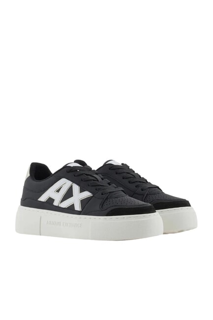 ARMANI EXCHANGE AX LOGO Sneakers platfom black+pale gold - Scarpe Donna