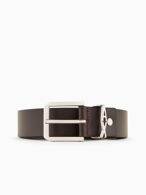 ARMANI EXCHANGE A|X METALLIC LOGO Cintura in pelle, accorciabile testa di moro - Cinture