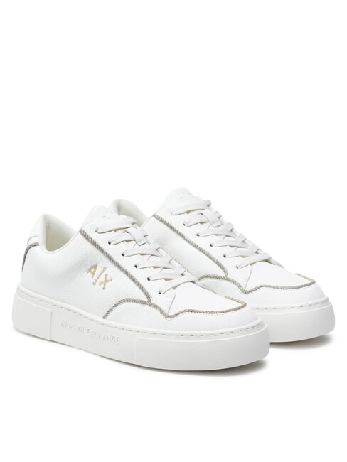ARMANI EXCHANGE A|X LOGO STRASS Sneakers off white+pale gold - Scarpe Donna