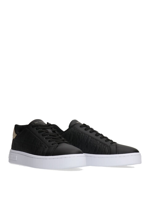 ARMANI EXCHANGE AX LOGO EMBOSSED Sneakers black+pale gold - Scarpe Donna