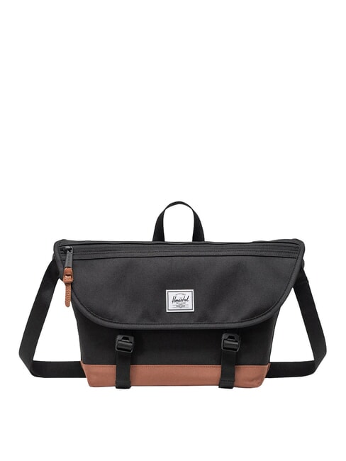 HERSCHEL COVE Cartella messenger, pc 15.6" black/saddle brown - Cartelle Lavoro