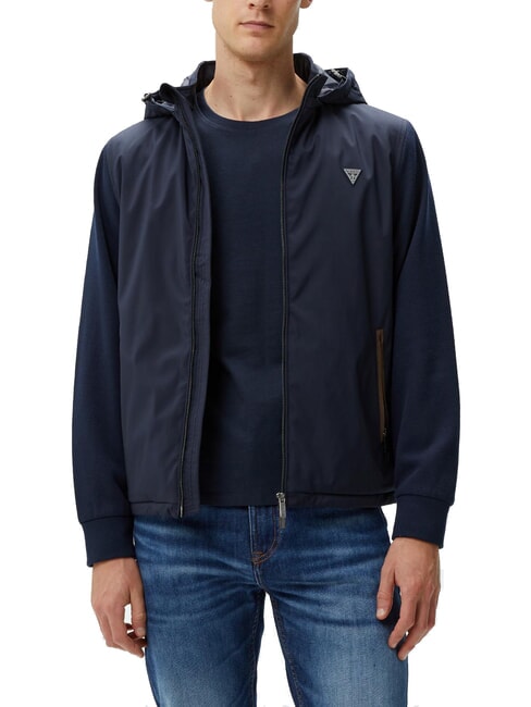 GUESS KNITTED Giubbino con cappuccio smartblue - Giacche Uomo