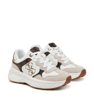 GUESS LUCKEI Sneakers logo 4G White/Brown - Scarpe Donna - 1