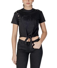 GUESS CN SS EYELET T-shirt con nodo e ricamo jetbla - T-shirt e Top Donna - 1