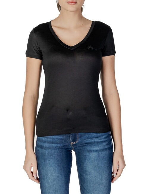 GUESS VN SS LIGHT BASIC T-shirt morbida con scollo a V jetbla - T-shirt e Top Donna