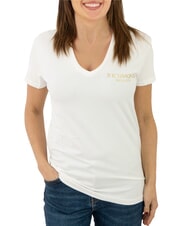 JOHN RICHMOND VATICI T-shirt stretch stampa logo off-white/gold - T-shirt e Top Donna - 1