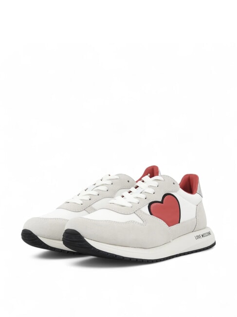 LOVE MOSCHINO DUNE 30 Sneakers running con cuori bianco/argento - Scarpe Donna