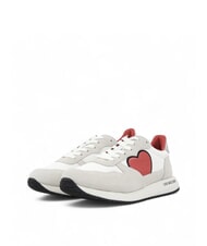 LOVE MOSCHINO DUNE 30 Sneakers running con cuori bianco/argento - Scarpe Donna - 1
