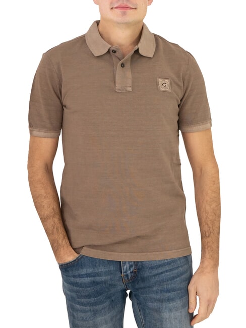 GUESS WASHED  Polo a maniche corte walnut shell - Polo Uomo