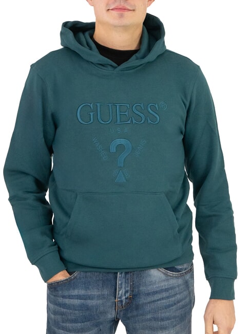 GUESS BEAU  Felpa con cappuccio true teal - Felpe Uomo