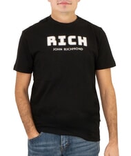JOHN RICHMOND KUHSE T-shirt con stampa logo black - T-shirt Uomo - 1
